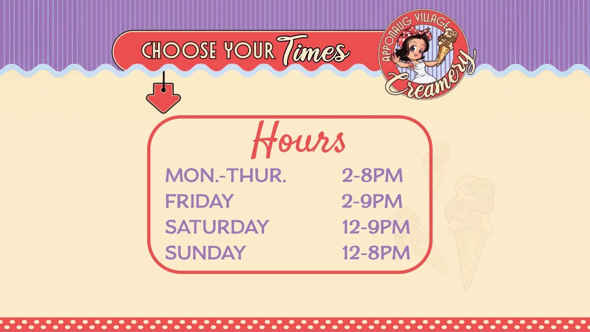 Take Your Time Menu
